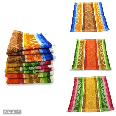 Cotton Kitchen Cleaning Dusting Cloth , Table Wiping Napkin , Roti / Chapati Kapda , Tea Towel , 24*26 CM Pack of 06 Multicolor, multipurpose-thumb0