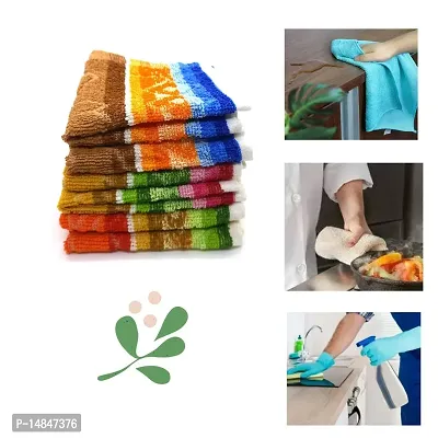Cotton Kitchen Cleaning Dusting Cloth , Table Wiping Napkin , Roti / Chapati Kapda , Tea Towel , 24*26 CM Pack of 06 Multicolor, multipurpose-thumb2
