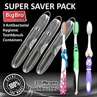 BigBro Toothbrush Extra Soft Bristle with Case Cover (Super Saver Pack of 3)-thumb1