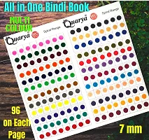 Quarya Bindi Bindiya Kumkum Colourful Forehead Sticker Simple Plain Round Multicolour Maroon Spiral Bindis Booklet For Women Girls Ladies (Gift pack of 960 Bindis Book plus 3 Printed Scrunchies)-thumb4