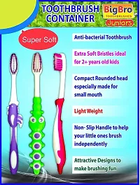 BigBro Kids Toothbrush Extra Soft Bristle with Cover Cartoon Shape Designer Fancy Super Saver Combo for Children For Boys and Girls (Ages 2+) (Set of 3) Multicolor-thumb2