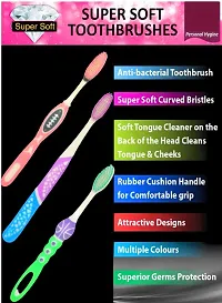 BigBro Toothbrush with Extra Soft Bristles with Toothbrush Case Cover (3pc) + Plastic Flexible Tongue Cleaner (3pc) + Dental Floss (10pc) for Adults Women and Men (Super Saver Utility Pack)-thumb2