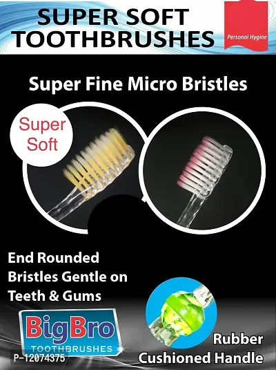 BigBro Toothbrush Soft Bristle Crystal with Cover for Men and Women (Set of 3)-thumb4