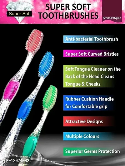 BigBro Toothbrush Soft Bristle Transparent with Cover (Super Saver Pack of 3)-thumb3
