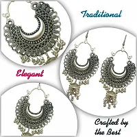 Quarya Bangle Oxidised Bracelet Kadda with Jhumki Latkan Tassels Charms Hangings Adjustable Churi with Earings for Women and Girls (Combo Gift Pack)-thumb4