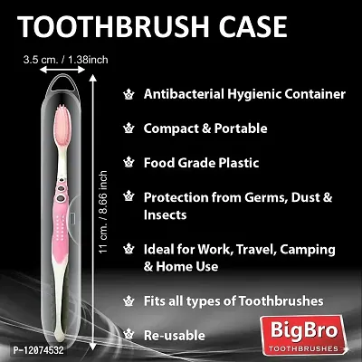 BigBro Toothbrush Extra Soft Bristles with Case Cover for Adults Men and Women Multicolour (Super Saver Combo Set of 3)-thumb5