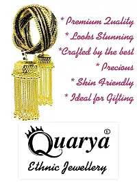 Quarya Bangle Oxidised Beads Traditional Bracelet Kadda Chuddi with Jhumki Latkan Tassels Charms Golden Black Colour for Girls and Women-thumb1
