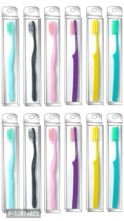 BigBro Toothbrush with Extra Soft Bristles with Toothbrush Covers for Adults Women and Men (Wholesale Economy pack of 12 Toothbrushes)