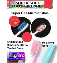 BigBro Toothbrush with Extra Soft Bristles with Toothbrush Covers for Adults Women and Men (Wholesale Economy pack of 12 Toothbrushes)-thumb2