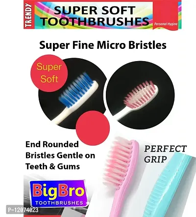 BigBro Toothbrush with Extra Soft Bristles with Toothbrush Covers for Adults Women and Men (Wholesale Economy pack of 12 Toothbrushes)-thumb3