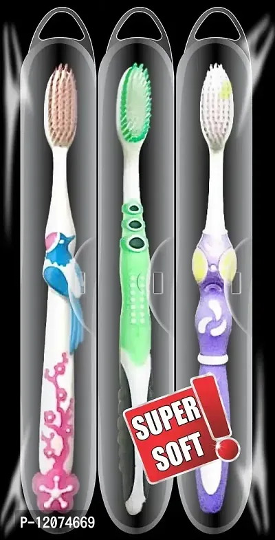 BigBro Toothbrush Extra Soft Bristle with Case Cover (Super Saver Pack of 3)