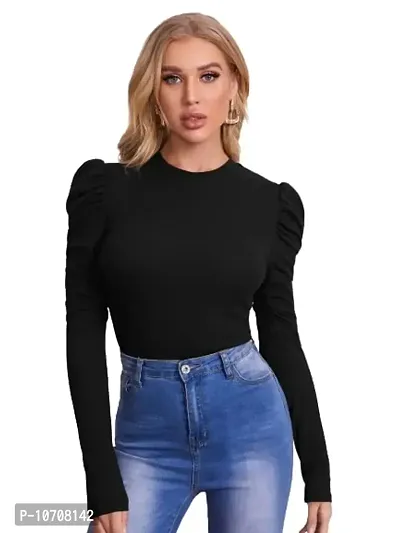 PRITHS Ribbed Puff Full Sleeve top-thumb1