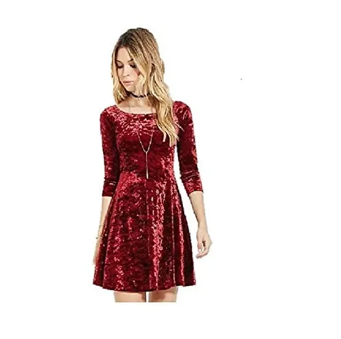 Priths New Best Women Velvet Sketter Dress (XS)