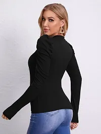 PRITHS Ribbed Puff Full Sleeve top-thumb2