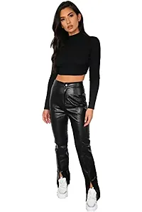 PRITHS Women's Slim Fit Crop Top (PRITHS-67_Black_S)-thumb2