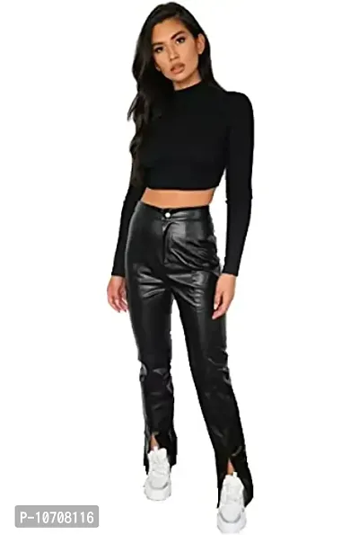 PRITHS Women's Slim Fit Crop Top (PRITHS-67_Black_S)-thumb3