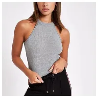 PRITHS Gray holterneck Crop top-thumb1