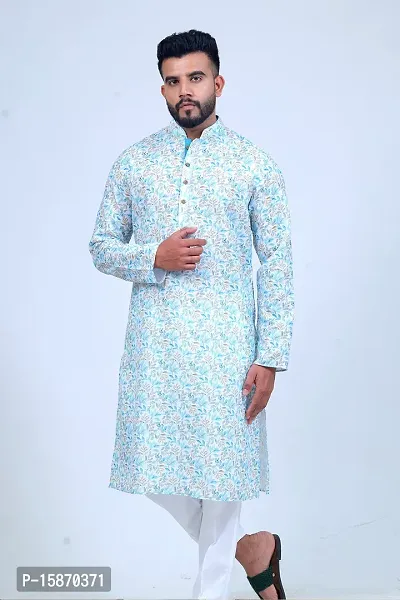 Stylish Fancy Designer Cotton Kurta  Bottom Sets For Men-thumb0