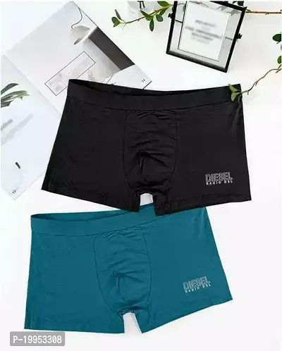 Stylish Black And Cyan Cotton Blend Briefs For Men 2