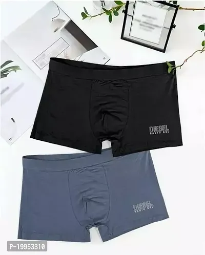 Stylish Black And Grey Cotton Blend Briefs For Men 2