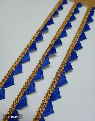 Mandir Atha Blue Colour Samosa Lace 9 Mtr