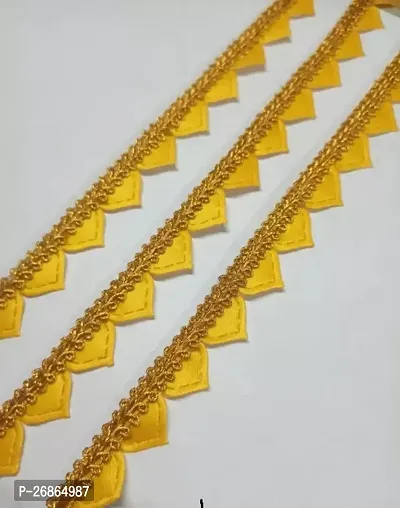 Mandir Atha Yellow Colour Samosa Lace 9 Mtr