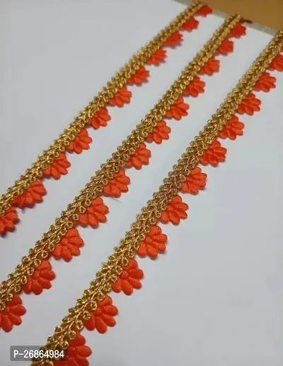 Ful Atha Orange Colour Samosa Lace 9 Mtr