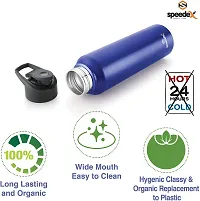 SPEEDEX Stainless Steel Sports Gym Office Water Bottle Fridge Refrigerator Water Bottle 1000 ml Bottle (Pack of 2, Blue, Steel)-thumb2