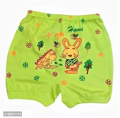 Elegant Green Cotton Printed Shorts For Boys, Pack Of 1