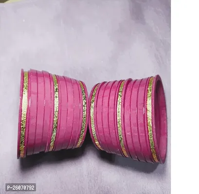 Elegant Pink Plastic Bangles For Women