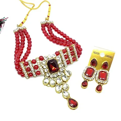 Trendy Designer Alloy Necklace and Earring Combo
