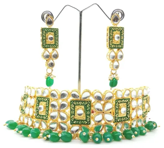Trendy Designer Alloy Kundan Jewellery Set
