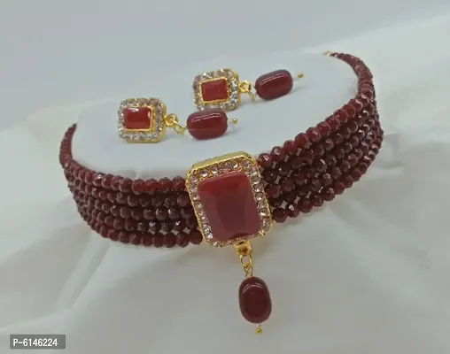 Latest Beautiful Alloy Crystal Jewellery Set for Women-thumb0