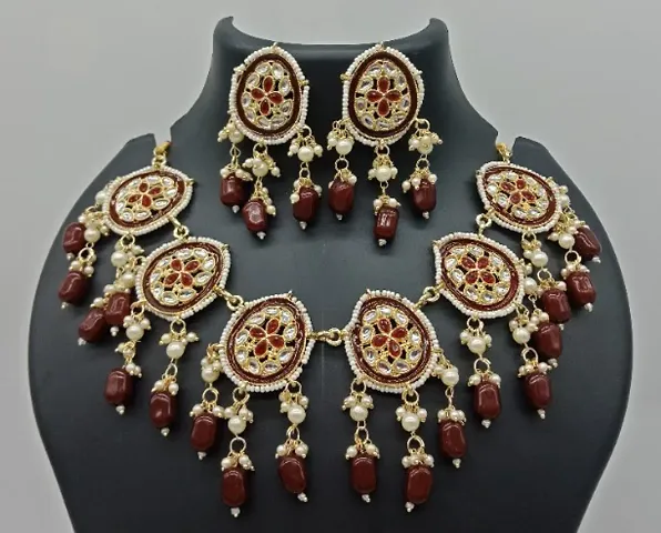 Gorgeous Tilak Meeno Alloy Beads Necklace Sets