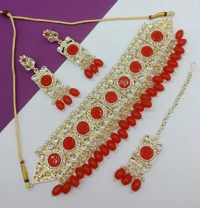 Designer Alloy Kundan Beads Necklace Sets