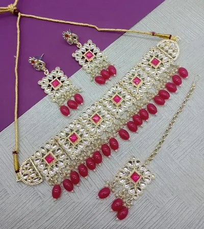 Designer Alloy Kundan Beads Necklace Sets