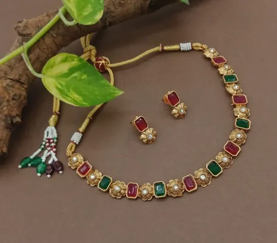 Daily Wear Alloy Kundan Necklace Sets
