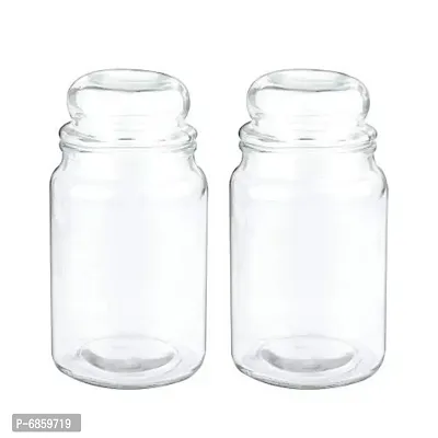 MAGICMOON Glass Spice Jar Container, Air Tight Lid Jar For Kitchen Storage - Set of 2 Piece (Capacity: 600 ML Each)-thumb0
