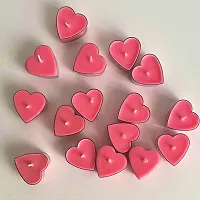 Romantic Heart Shaped Lavender Scented Wax Floating Tea Light Candles For Home Decor, Valentine Day, Wedding, Anniversary  Special Parties - Set of 6 (Pink)-thumb1