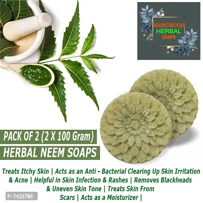 MAGICMOON Herbal Neem Bathing Soaps For Skin Irritation  Acne - Pack of 2 Piece