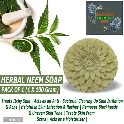 MAGICMOON Herbal Neem Bathing Soap For Itchy Skin  Scars - Pack of 1 Piece-thumb0