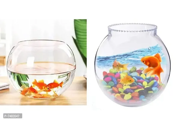 Buy Magicmoon Decorative Round Glass Vase, Fish Pot Combo For