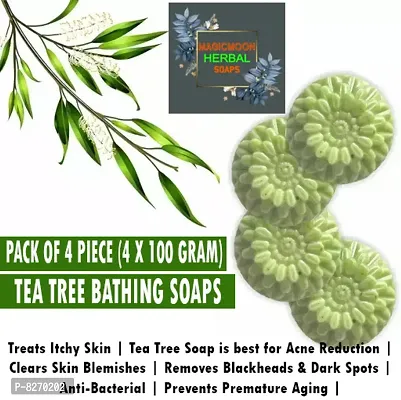 MAGICMOON Tea Tree Bathing Soaps For Removing Blackheads  Dark Spots - Pack of 4-thumb0