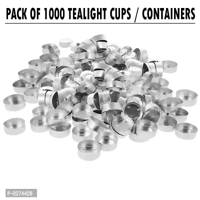 MAGICMOON Tealight Aluminium Cups / Empty Tealight Candle Containers with Collars for Tealight Candle Making - 37 MM Dia. X 11 MM Height (Pack of 1000 Pieces)-thumb0