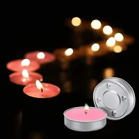 Religious Wax Tealight Candles For Diwali, Christmas, Special Events  Home Decoration - Set of 50 Pieces, Unscented (Pink)-thumb1