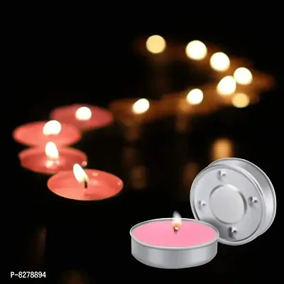 Religious Wax Tealight Candles For Diwali, Christmas, Special Events  Home Decoration - Set of 50 Pieces, Unscented (Pink)-thumb2