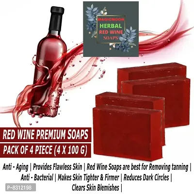 MAGICMOON Red Wine Premium Bathing Soaps For Acne Effective Skin  Hydrated  Moisturized Skin - Pack of 4
