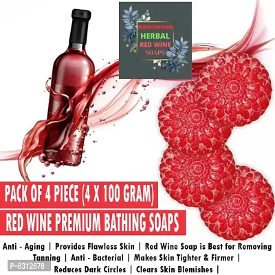 MAGICMOON Red Wine Premium Bathing Soaps - Pack of 4 Piece-thumb0