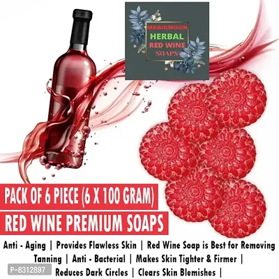 MAGICMOON Red Wine Bathing Soaps For Reducing Dark Circles - Pack of 6 Piece