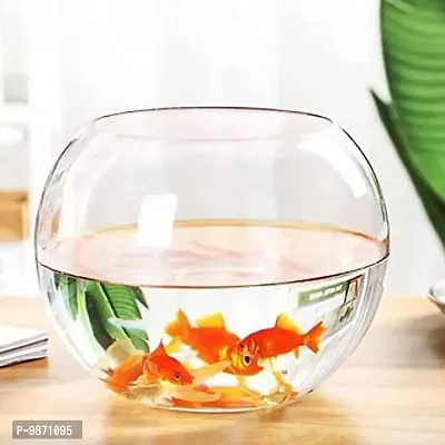 5 Litre Round Fish Bowl, Glass Terrarium Vase For Centre Table, Home and Office Decoration - Set of 1, Transparent-thumb3